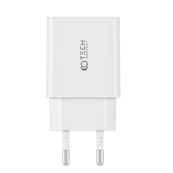 TECH-PROTECT C35W 2-PORT NETWORK CHARGER PD35W + TYPE-C CABLE WHITE