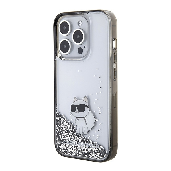 Etui Karl Lagerfeld Liquid Glitter Choupette do iPhone 15 Pro Max - przezroczyste