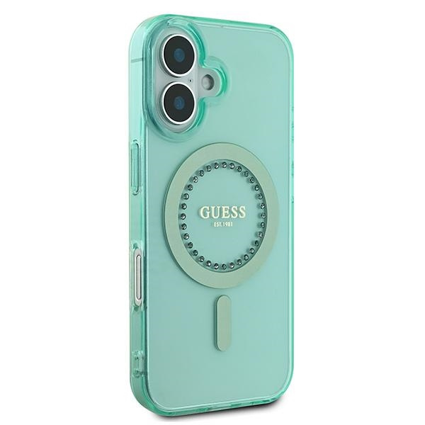 Guess GUHMP16MPFTDTEN iPhone 16 Plus6.7" zielony/green hardcase IML Rhinestones MagSafe