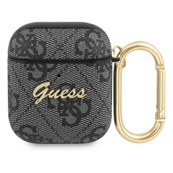 Guess GUA24GSMK AirPods 1/2 coverszary/grey 4G Script Metal Collection