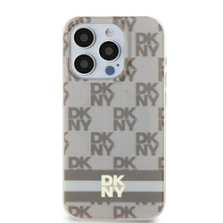 DKNY DKHMP14SHCPTSE iPhone 14 / 15 / 136.1" beżowy/beige hardcase IML Checkered Mono Pattern & Printed Stripes MagSafe