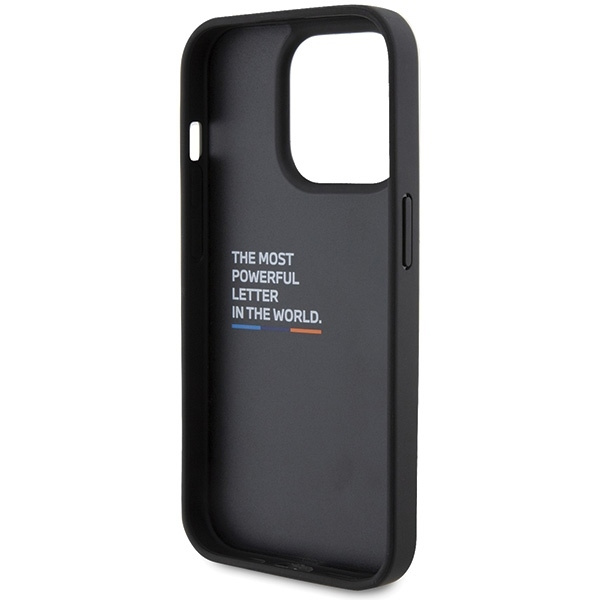 Etui BMW Leather Stamp Tricolor do iPhone 15 Pro - czarne