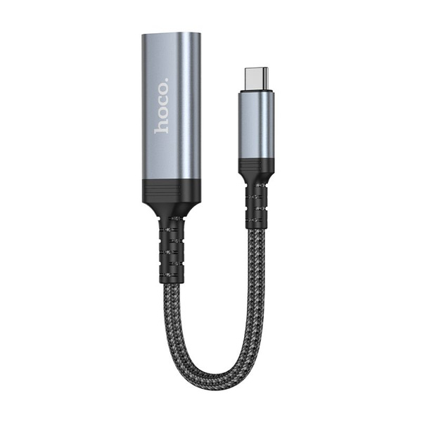 Kabel konwersji z USB C do HDMI żeński Hoco 4K 30Hz 0,2 m UA43A stalowy szary