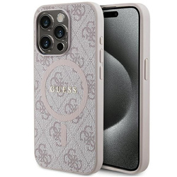 Guess GUHMP14XG4GFRP iPhone 14 Pro Max6.7" różowy/pink hardcase 4G Collection Leather Metal Logo MagSafe