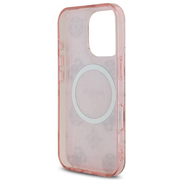 Guess GUHMP16XH4PYEEP iPhone 16 Pro Max   6.9" różowy/pink hardcase IML Peony On 4G Background MagSafe