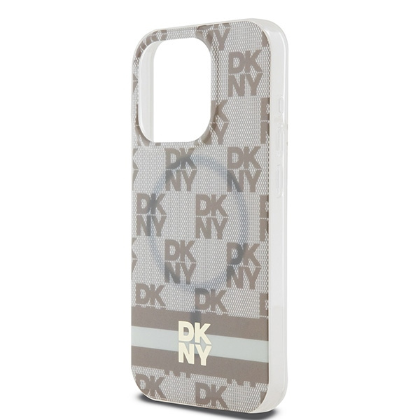 DKNY DKHMP15XHCPTSE iPhone 15 Pro Max6.7" beżowy/beige hardcase IML Checkered Mono Pattern & Printed Stripes MagSafe