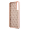 Guess GUHCS21MLSLMGLP S21+ G996różowy/pink hardcase Silicone Script Metal Logo