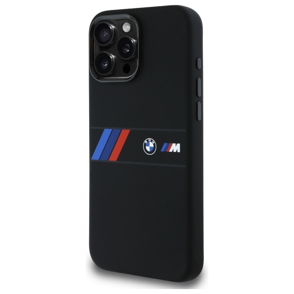 BMW BMHMP16X23SAXK iPhone 16 Pro Max      6.9" czarny/black hardcase Silicone Middle Stripe MagSafe