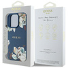 Etui Guess Grained Printed Flower        Pattern MagSafe do iPhone 16 Pro niebieski