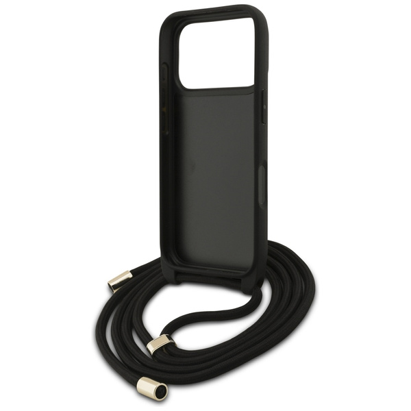 Etui Guess 4G Big Logo Cord Stap         Crossbody do iPhone 17 Pro Max czarny