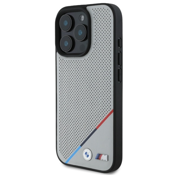 BMW BMHMP16X23PUPDG iPhone 16 Pro Max     6.9" szary/grey hardcase M Perforated Tricolor Line MagSafe