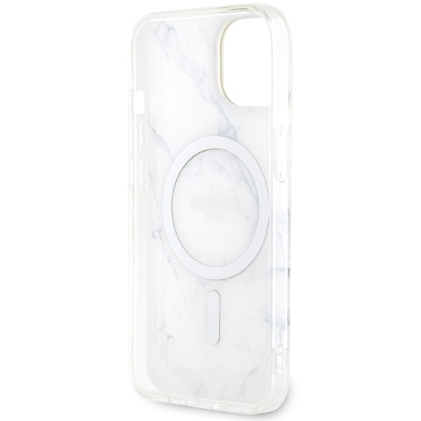 Guess GUHMP14MPCUMAH iPhone 14 Plus/ 15 Plus 6.7" biały/white hardcase Marble MagSafe