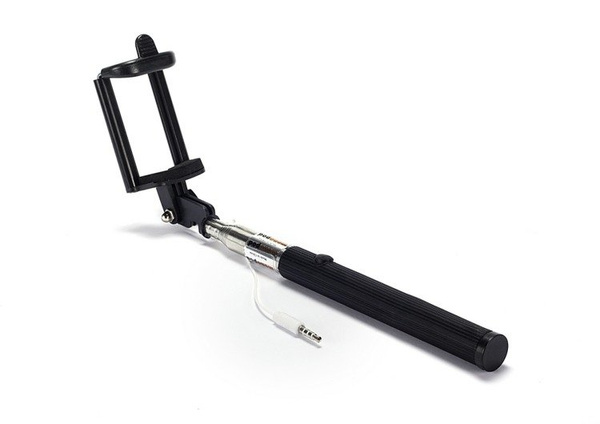 SELFIE STICK MONOPAD KIJEK UCHWYT Z KABLEM CZARNY