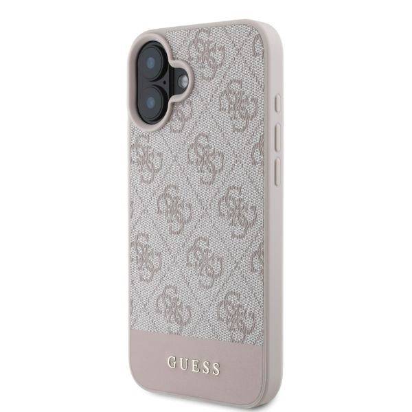 Guess GUHCP16SG4GLPI iPhone 16 6.1" różowy/pink hardcase 4G Bottom Stripe
