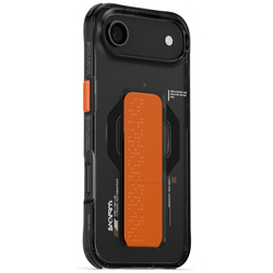 Etui Skinarma Haxa do iPhone Air Magnetic Charging + Grip Stand grafitowy