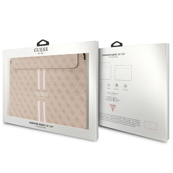 Guess Sleeve GUCS14P4RPSP 14" różowy/pink 4G Printed Stripes