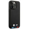 Case BMW BMHMP14L22PTDK iPhone 14 Pro 6.1 "black / black Leather Stamp Tricolor Magsafe