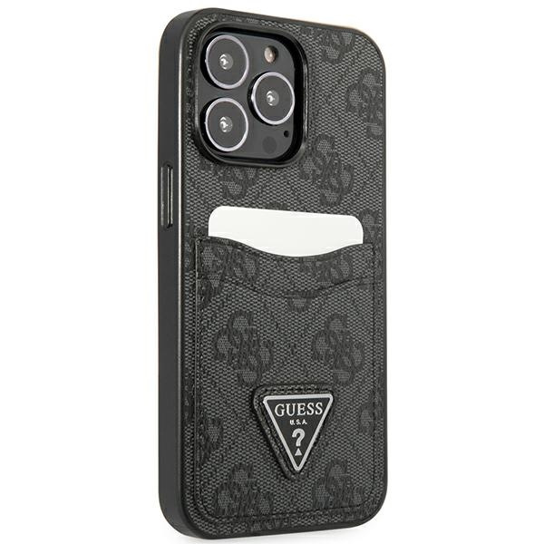 Guess GUHCP13LP4TPK iPhone 13 Pro / 136,1" czarny/black hardcase 4G Triangle Logo Cardslot