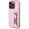 Etui Karl Lagerfeld Wrinkled Metal       Signature do iPhone 15 Pro różowy
