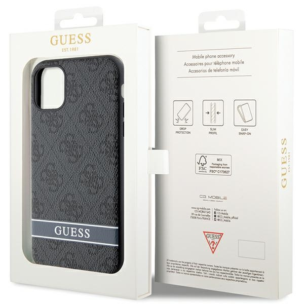 Guess GUHCN61P4SNK iPhone 11 / Xrszary/grey hardcase 4G Stripe