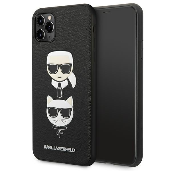KARL LAGERFELD KLHCN65SAKICKCBK IPHONE 11 PRO MAX 6,5" CZARNY/BLACK HARDCASE SAFFIANO KARL&CHOUPETTE HEAD