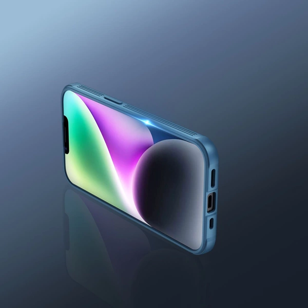 Nillkin CamShield Pro Case iPhone 14 Plus Armored Cover Camera Protector Blue