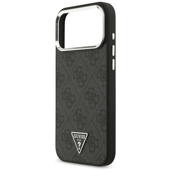 Etui Guess 4G Triangle Logo MagSafe do iPhone 17 Pro Max czarny srebrny
