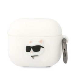 KARL LAGERFELD KLA3RUNCHH AIRPODS 3 COVER WHITE/WHITE SILICONE CHAPETTE HEAD 3D