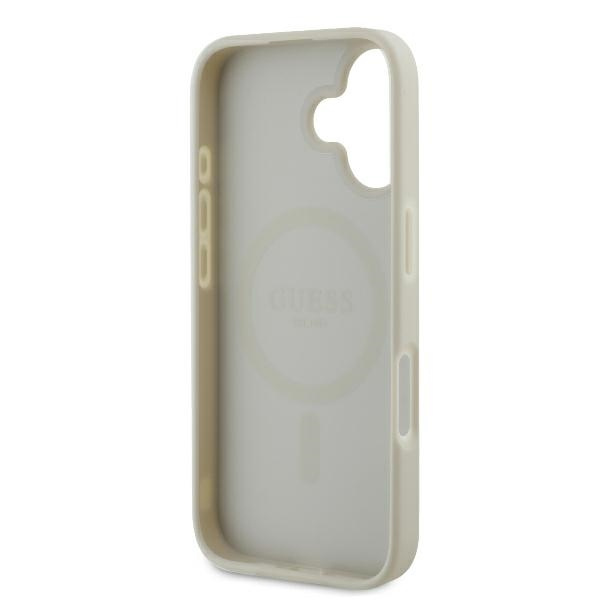 Guess GUHMP16SPGPYSH iPhone 166.1" biały/white hardcase Peony Script Logo MagSafe