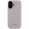 Guess GUHCP16SPSQSQSP iPhone 16 6.1" różówy/pink hardcase Quiled Metal Logo