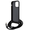 Karl Lagerfeld KLHCP14XSAKCPSK case for iPhone 14 Pro Max 6.7" hardcase - black Crossbody Saffiano Metal Pin Karl&Choupette