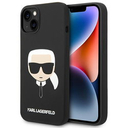 KARL LAGERFELD KLHMP14MSLKHBK IPHONE 14 PLUS / 15 PLUS 6.7 "HARDCASE CZARNY / BLACK SILICONE KARL`S HEAD MAGSAFE