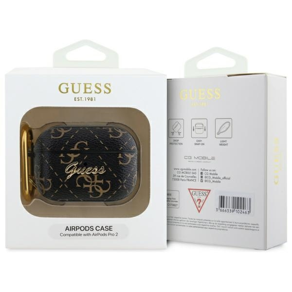 Guess GUAP2PG4GPK AirPods Pro 2          (2022/2023) cover czarny/black 4G Hook