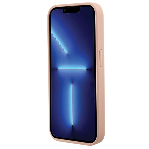 Guess GUHCP15LPCRTHCP iPhone 15 Pro 6.1" różowy/pink hardcase Croco Triangle Metal Logo