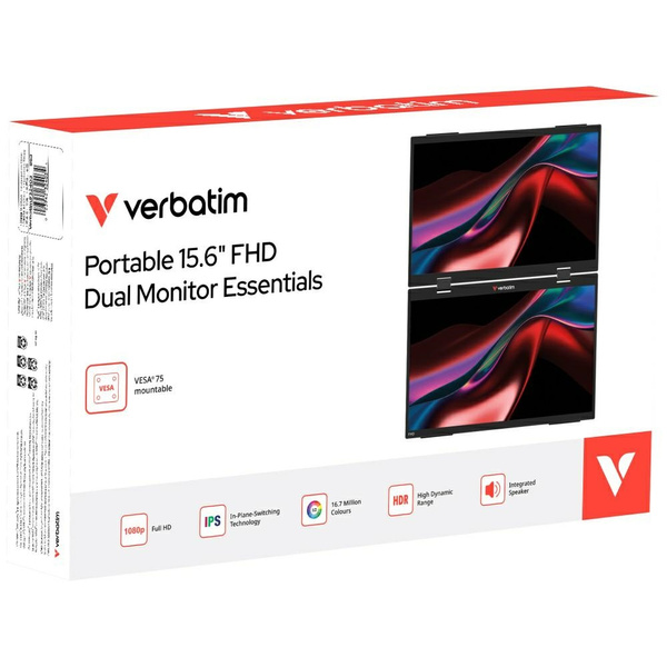 Przenośny podwójny monitor Verbatim      Essentials 15,6" FHD czarny 32403