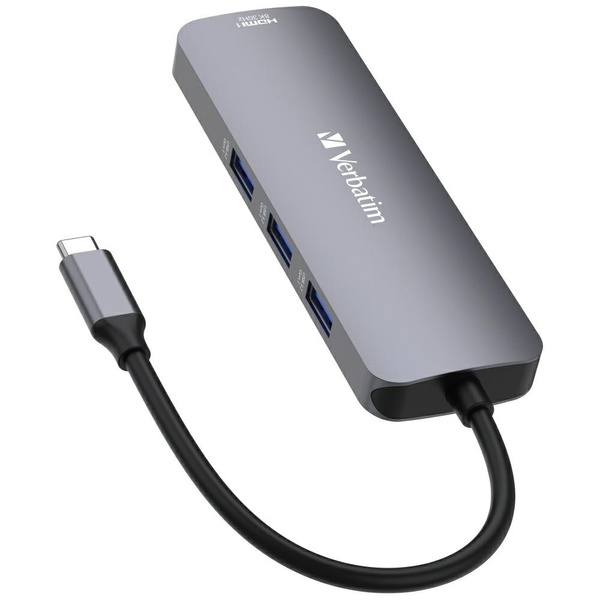 Verbatim Adapter Hub USB-C - 2xHDMI/     3xUSB-A/SD/microSD/USB-C aluminiowy/aluminum 32151