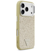 Etui Guess Glitter Triangle Logo MagSafe do iPhone 17 Pro złoty