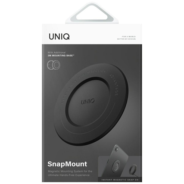 Uchwyt magnetyczny UNIQ SnapMount        samoprzylepny czarny