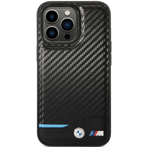 Etui BMW Leather Carbon na iPhone 13 Pro / iPhone 13 - czarne