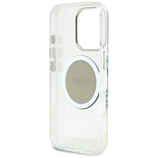 Etui Guess IML Metal Colored Circle      Classic Logo MagSafe do iPhone 16 Pro Max szary