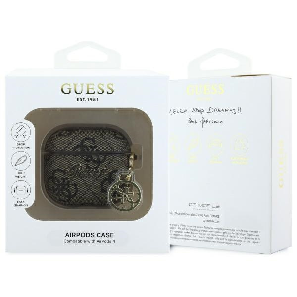 Guess GUA4G4GSMW AirPods 4 cover         brązowy/brown 4G Charm Collection