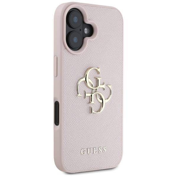 Etui Guess Grained Big 4G Logo Small     Classic Logo do iPhone 16 różowy