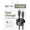 Kabel empower by PanzerGlass Racing 240W USB-C do USB-C 2m czarny