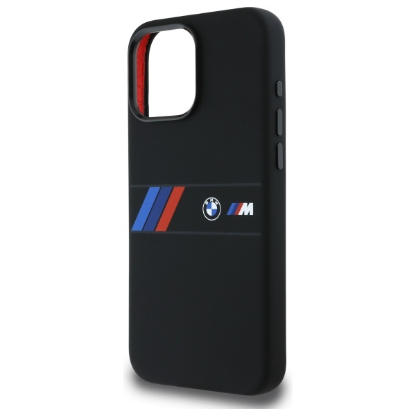 BMW BMHMP16X23SAXK iPhone 16 Pro Max      6.9" czarny/black hardcase Silicone Middle Stripe MagSafe