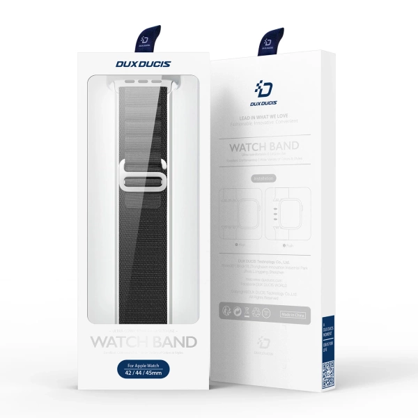 Sport Buckle Strap for Apple Watch Ultra / 9 / 8 / 7 / 6 / SE / 5 / 4 / 3 / 2 / 1 (42, 44, 45, 49 mm) Dux Ducis Strap GS Version - Black