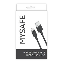 MYSAFE NB KABEL P156 MICRO USB 1M CZARNY QUICK CHARGE