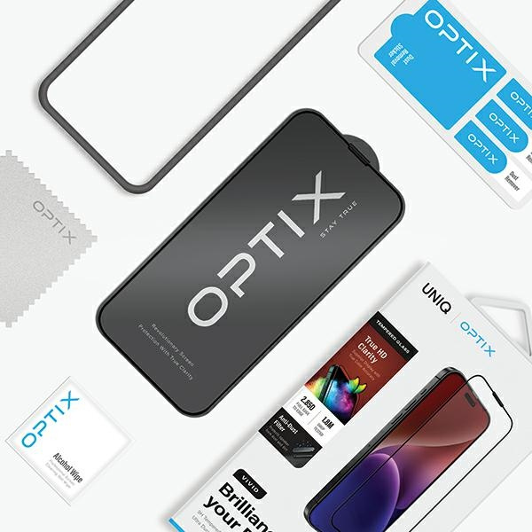 UNIQ Optix Vivid iPhone 15 6.1" / 14 Pro 6.1" clear szkło hartowane z aplikatorem