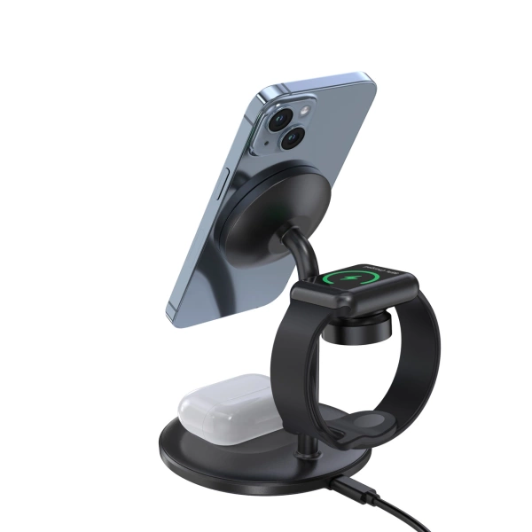 Choetech stacja ładująca indukcyjna 3w1 iPhone 12/13/14, AirPods Pro, Apple Watch czarna (T585-F)