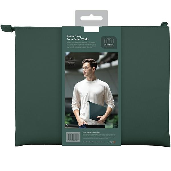 Uniq Lyon Waterproof RPET case for a 14" laptop - green