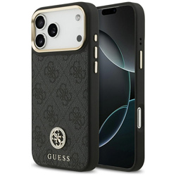 Etui Guess 4G Strass Logo MagSafe do     iPhone 17 Pro Max czarny